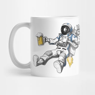 Space Astronaut Drinking Beer Mug